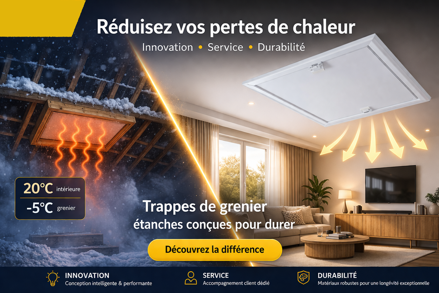 Maison avec trappe de grenier isolée